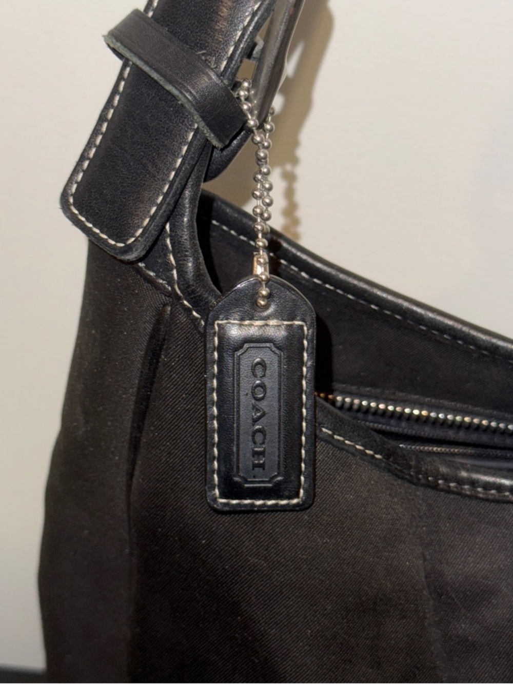 Coach Black Shoulder Bag with Leather Accent - Picture 2 of 13